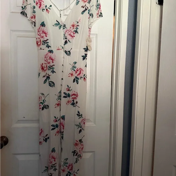 Altar'd State Pink and Green Floral Maxi Dress - Picture 1 of 1